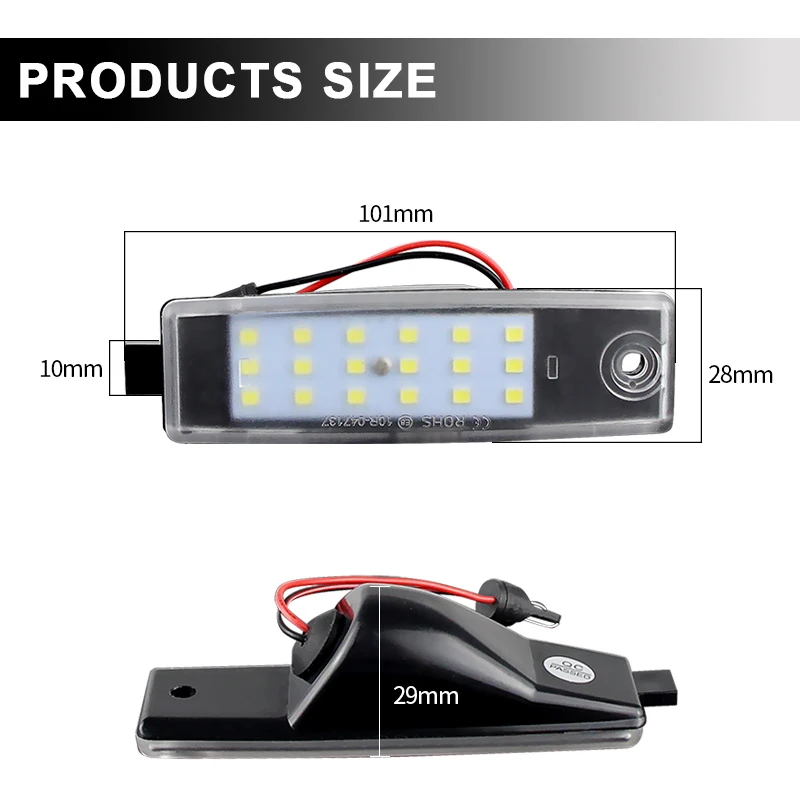 2Pcs Error Free LED License Plate Light For Kia Ceed JD ED Hyundai I30 GD CW Elantra GT Accent Car Tail Number Back light Lamps