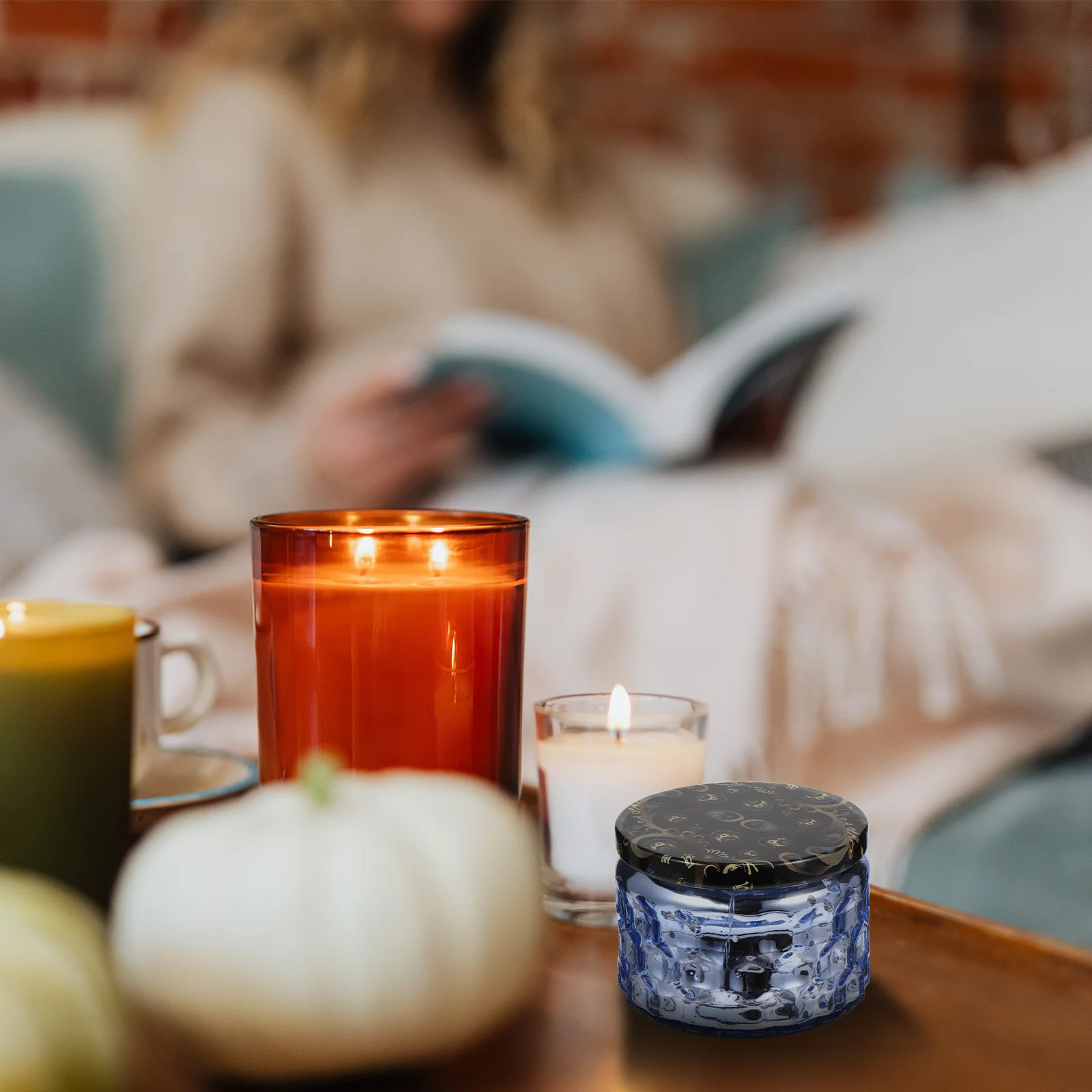 

Household Cup Empty Bottle Glass Candleholders Cups Handmade Scented Container Colored