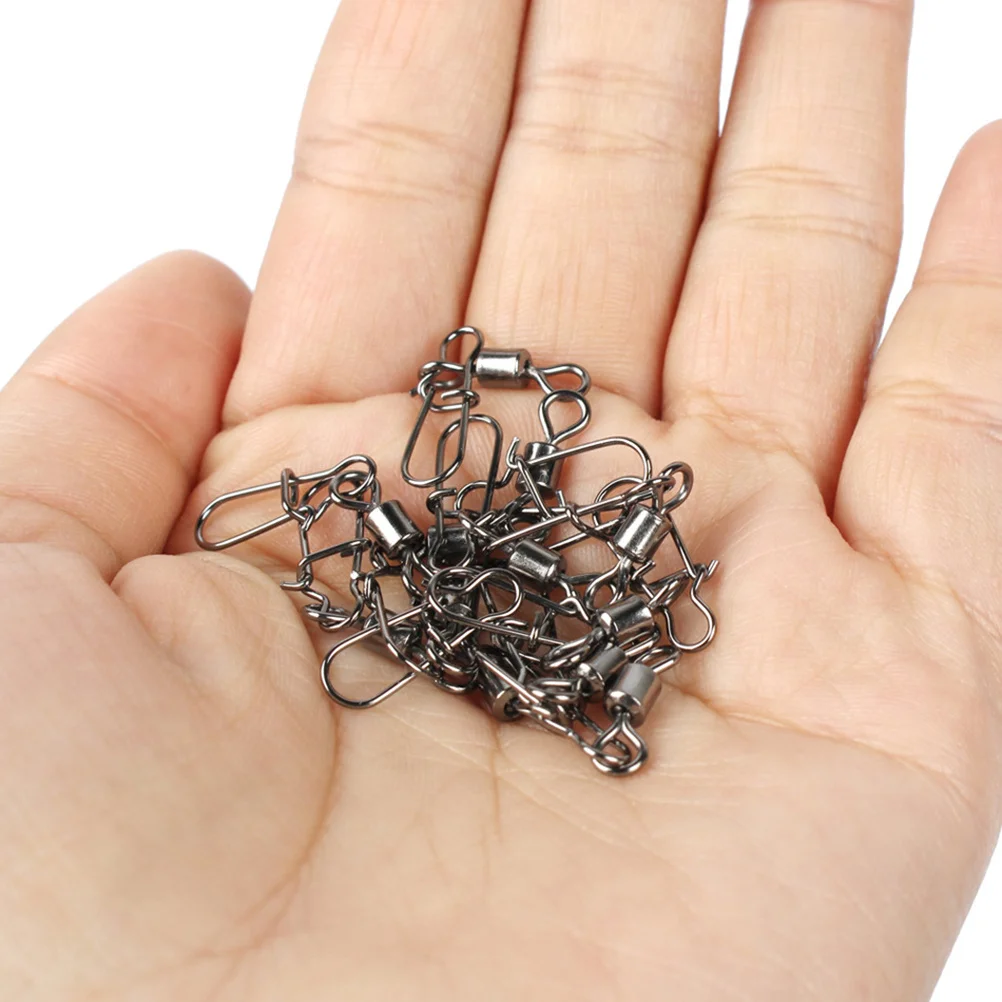

40Pcs Fishing Connector Metal Swivel Connector Flexible Rotation Rustproof Rolling Rings for Rod Fishing Use