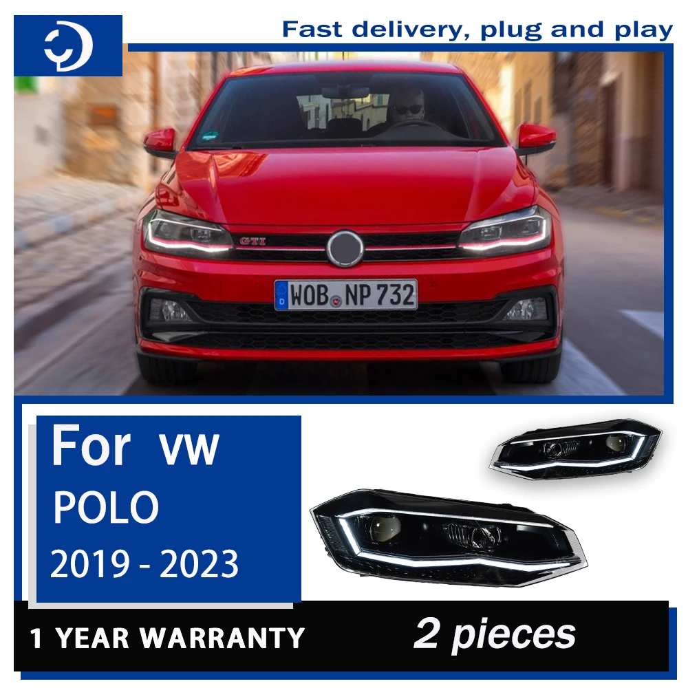 Car Styling Headlights for VW New Polo LED Headlight 2019-2023 Polo Head Lamp DRL Signal Projector Lens Automotive Accessories