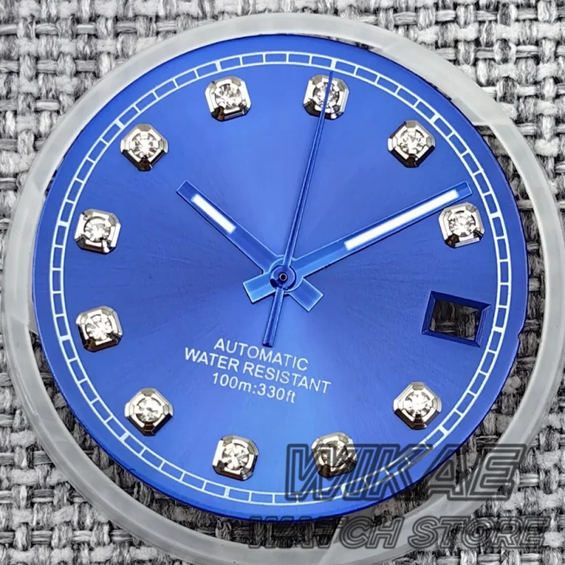 29MM D-J Style Diamond Dial And Hand Set Black Blue Pink Gold White Brown Sunburst Dial Fit NH35/NH36 Movement Watch Repair Tool