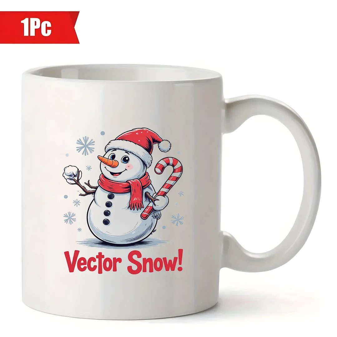 11oz Mug + Cartoon Snowman Cap + Kids Cup + Family Office Coffee Cup Christmas Gift Set