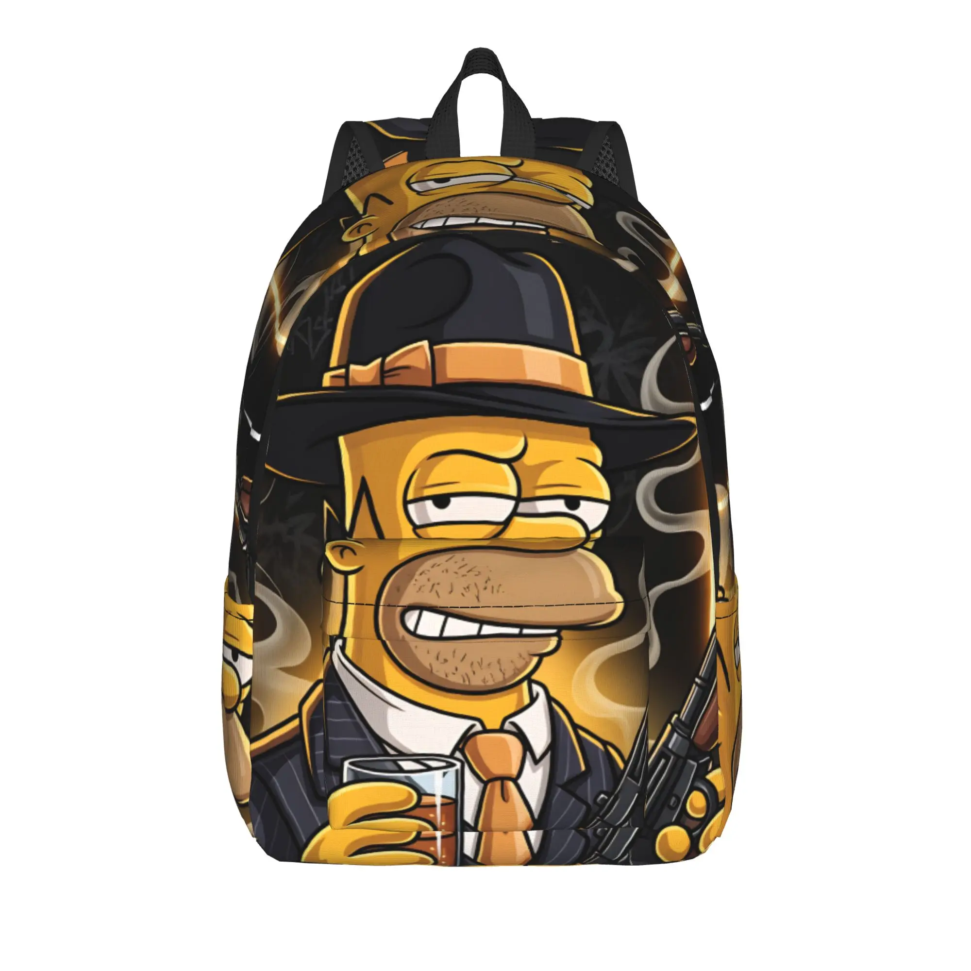 Homer S-Simpsons The Don Mafia Style Backpack  Fashion Backpacks Teen Travel Breathable School Bags Designer Rucksack