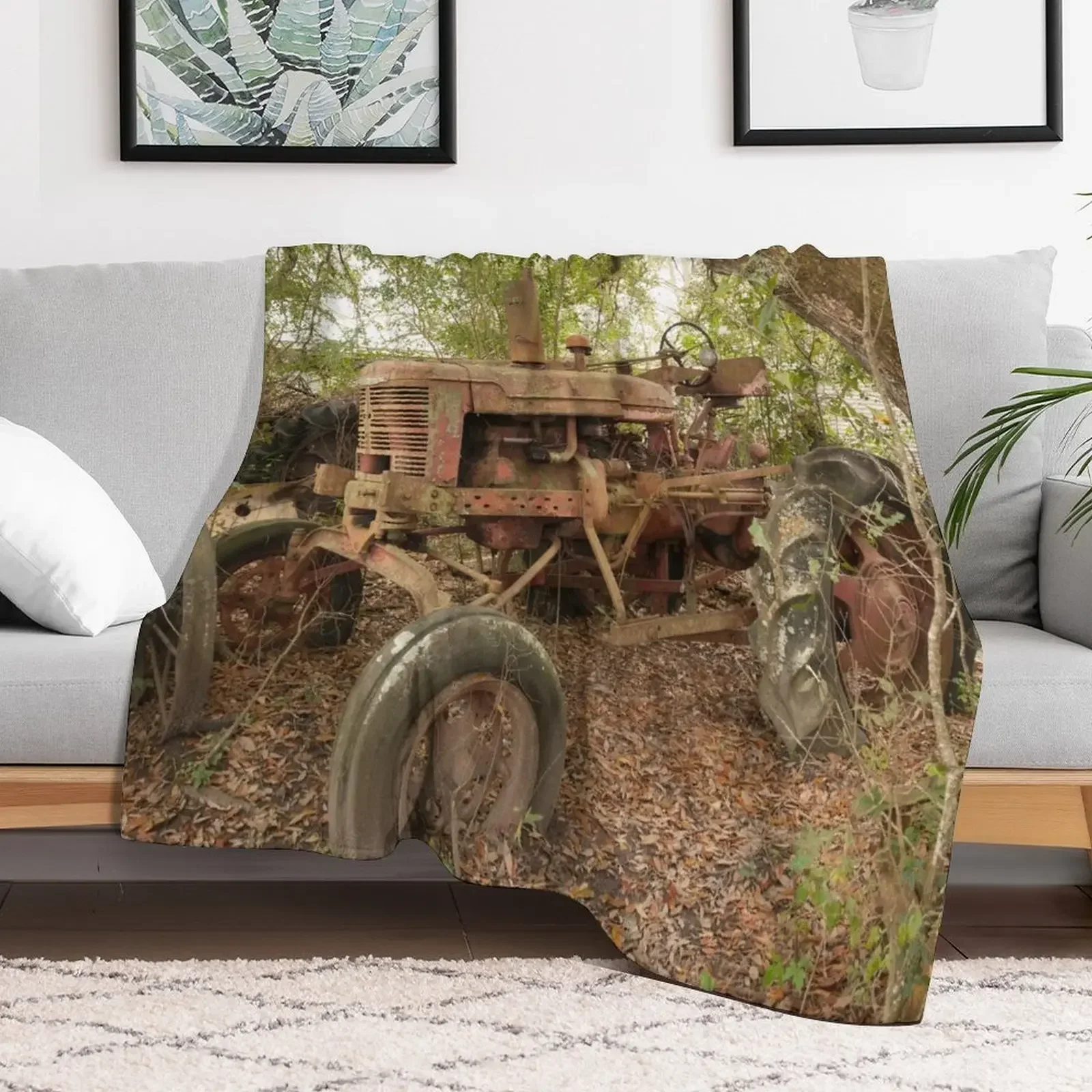 

Rusty Tractor Throw Blanket warm winter Nap Blankets