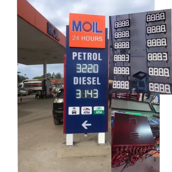 Custom Weatherproof Outdoor LED DisplayWaterproof Signage Lights Sign For Gas Station Gas Station Price Display