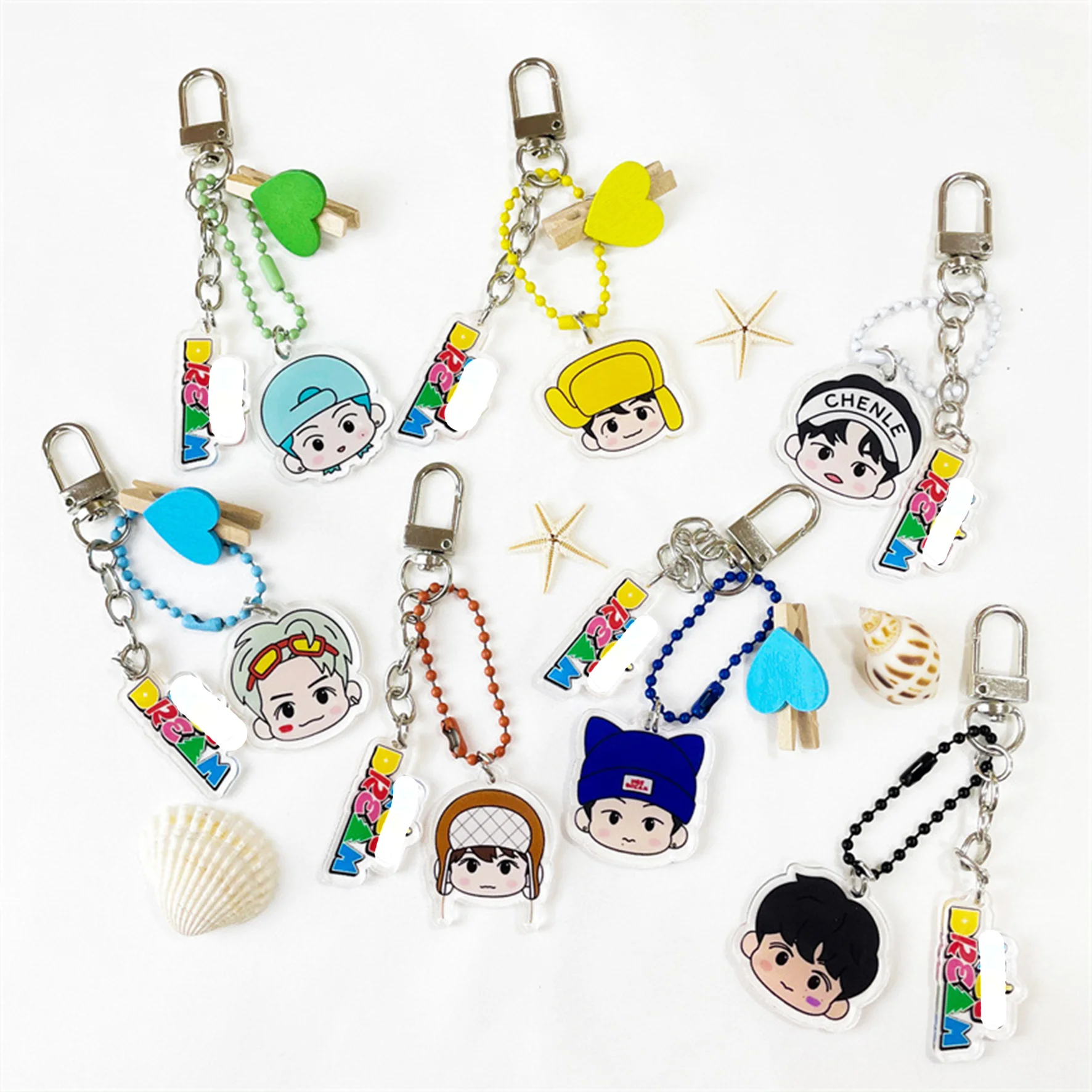 KPOP Dream Candy Album Keychain JAMIN JENO RENJUN Two-Sided Printing Acrylic Keyring JISUNG Cartoon Figure Fans Gift Bag Pendant