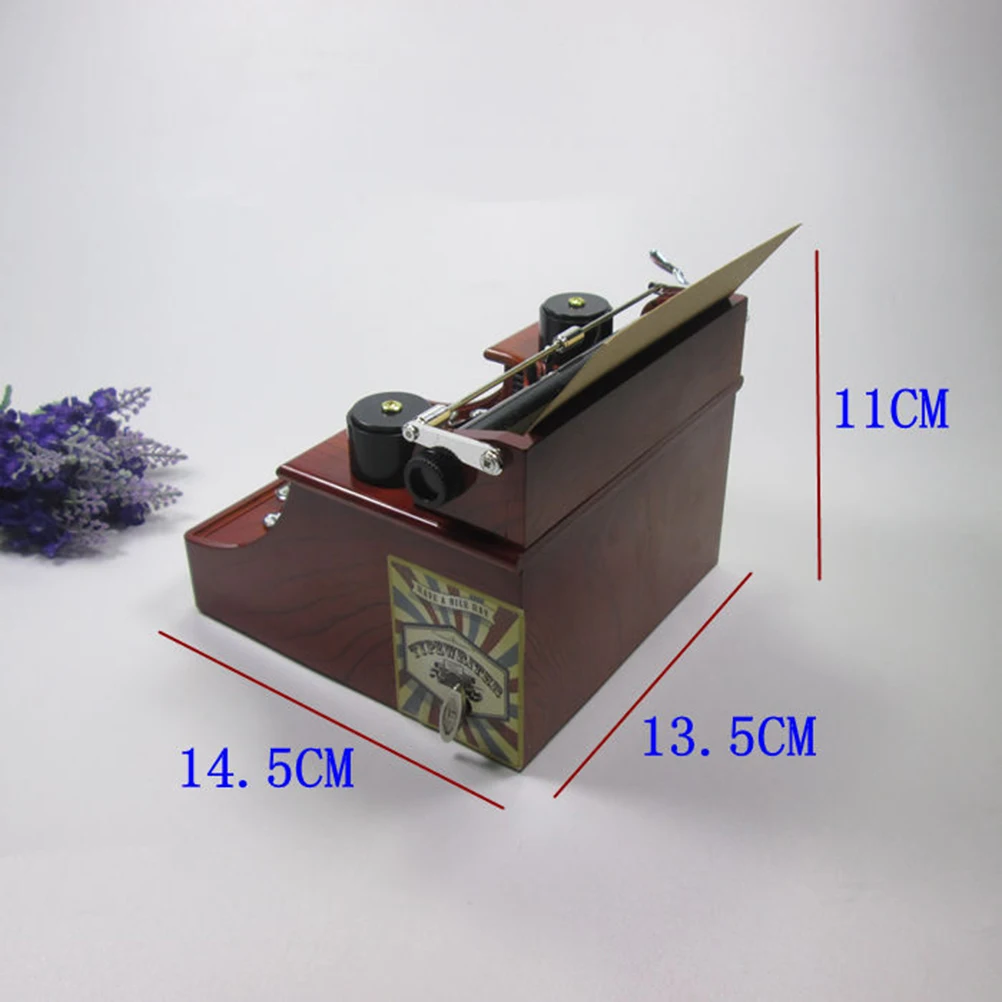 

1Pcs Mini Music Box with Typewriter Design Plastic Vintage Musical Jewelry Storage Romantic Home Decor Gift for Her