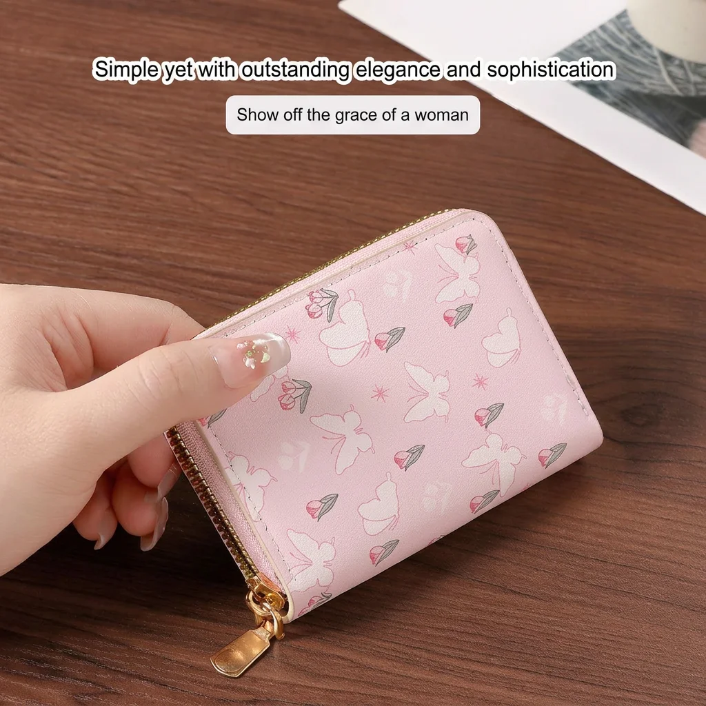 Card Holder Coin Purse Multifunctional Small Printed Wallet Women'S Tri-Fold Wallet Cute Mini Wallet For Young Women Shopping