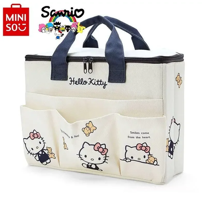 Miniso Sanrio 2024 Women's Handbag Fashionable High Quality Urine Bag Cartoon Large Capacity Multi Functional Storage Mom's Bag