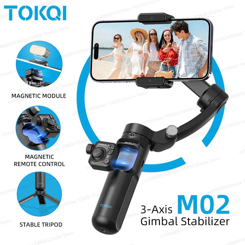 Handheld Gimbal Stabilizer Selfie Tripod with Wireless Remote for Smartphone 3-Axis Anti Shake Gimbal Foldable for iPhone Xiaomi