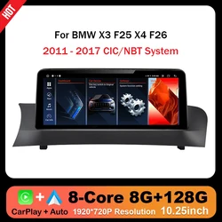 Android Auto For BMW X3 F25 X4 F26 CIC NBT System 2011 - 2017 Wireless CarPlay Car Radio Multimedia Navigation GPS WIFI 4G BT