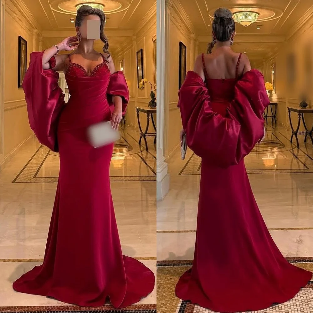 

Customized Women Luxury Evening Dresses Glitter Shawl Sweetheart Neck Mermaid Long Dresses Bespoke Occasion Elegant Party