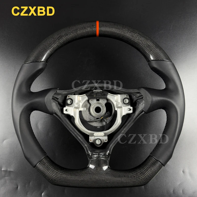 

Fit For Porsche 996 Real Carbon Fiber Steering Wheel High Quality Black Smooth Leather Sport Racing Wheel Customizable