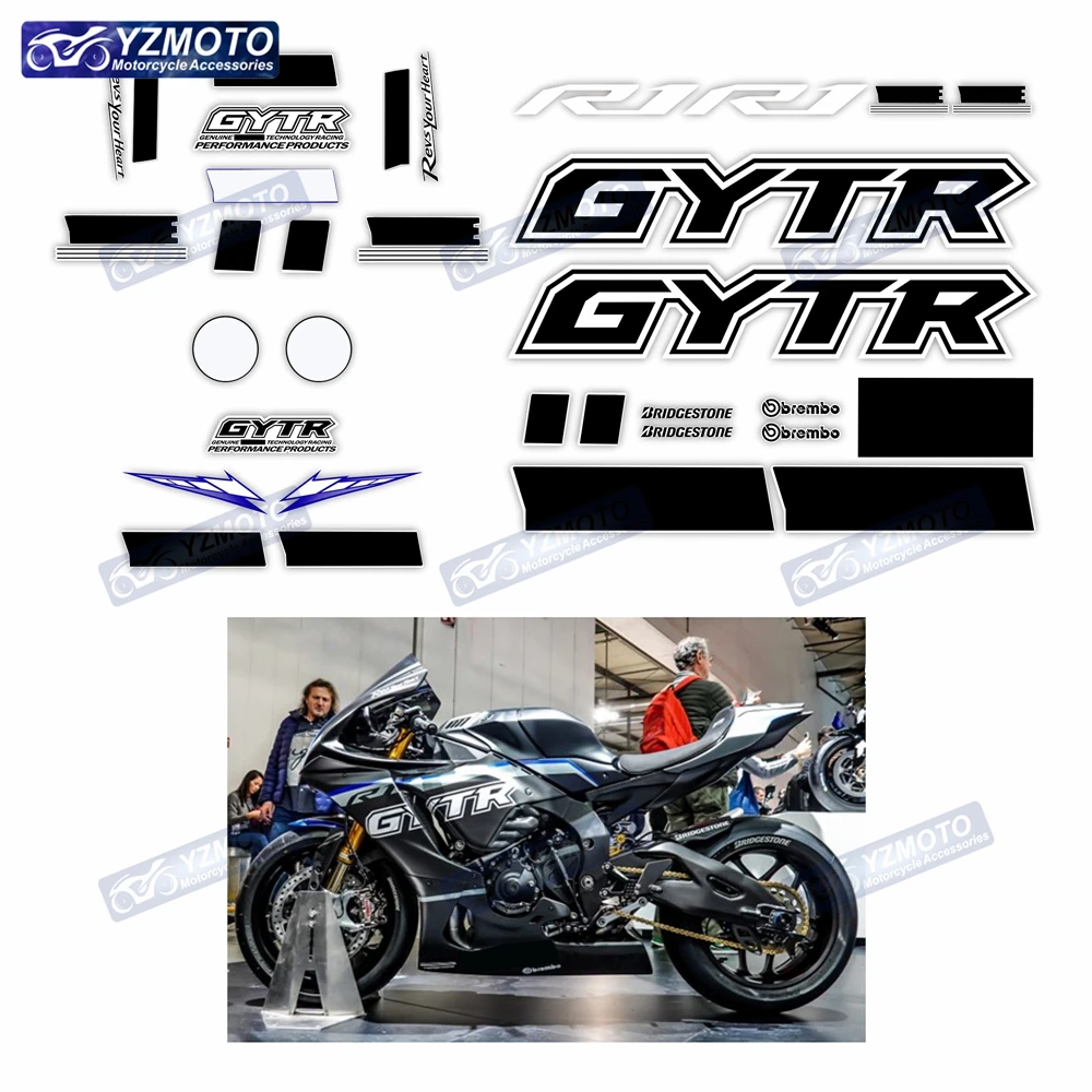 For YAMAHA YZF R1 R3 R6 R7 GYTR Motorcycle Fairing Decoration Sticker Full Car Waterproof Reflective Decal Stickers Kit