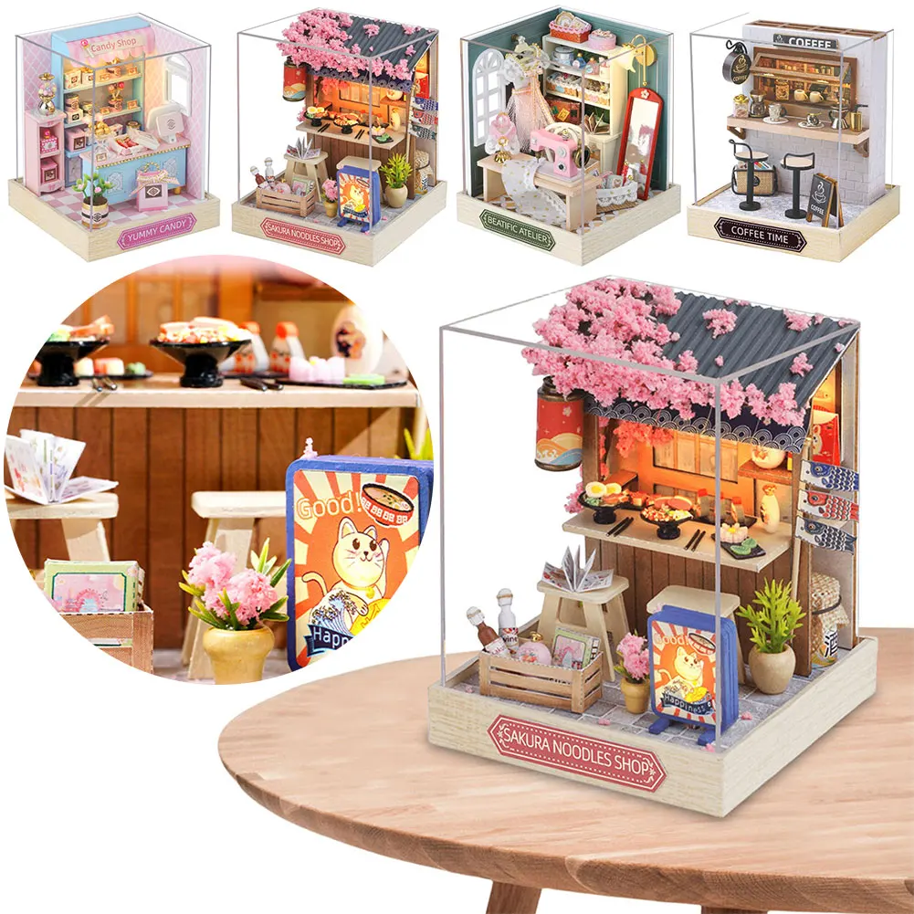 

DIY Small House Kit With Furniture DIY Miniature Dollhouse Kit Home Bedroom Decor Creative Room Wooden Doll House for Gift