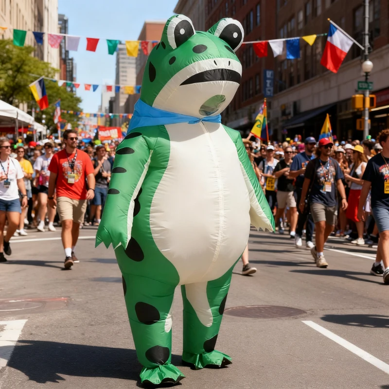 

Inflatable Frog Costume Funny Blow Up Frog Outfit for Parade,Party,Festival Cosplay,Holiday,Christmas Carnival costume Dress-Up