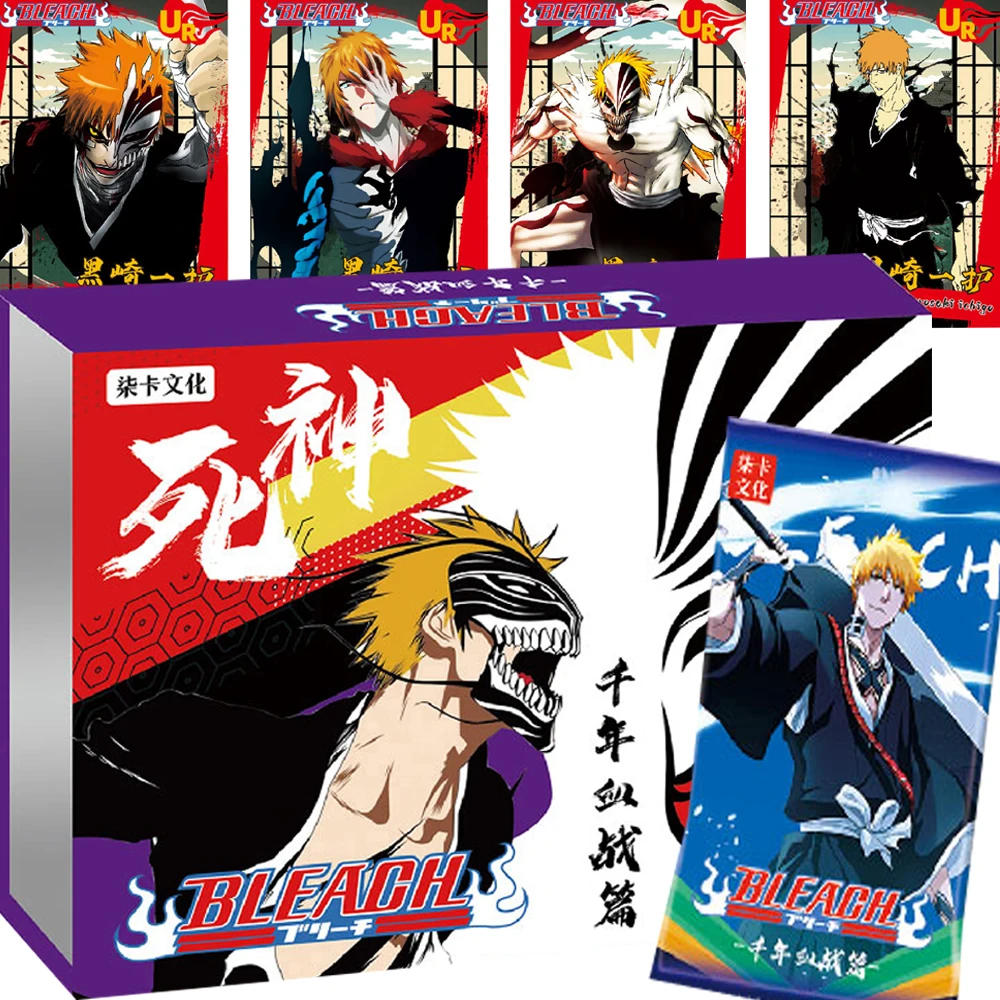 

Bleach Card Collection Kurosaki Ichigo Kuchiki Rukia Byakuya Cute Q-version Characters Golden Edge Thick Card Children Gift Toy