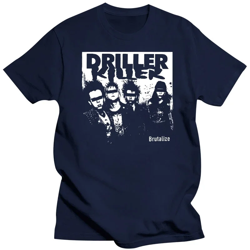 2024 Summer Funny Style Driller Killer T Shirt Crust Punk Band Graphic T Shirts Harajuku Men Clothing Oversized Fashion Cotton