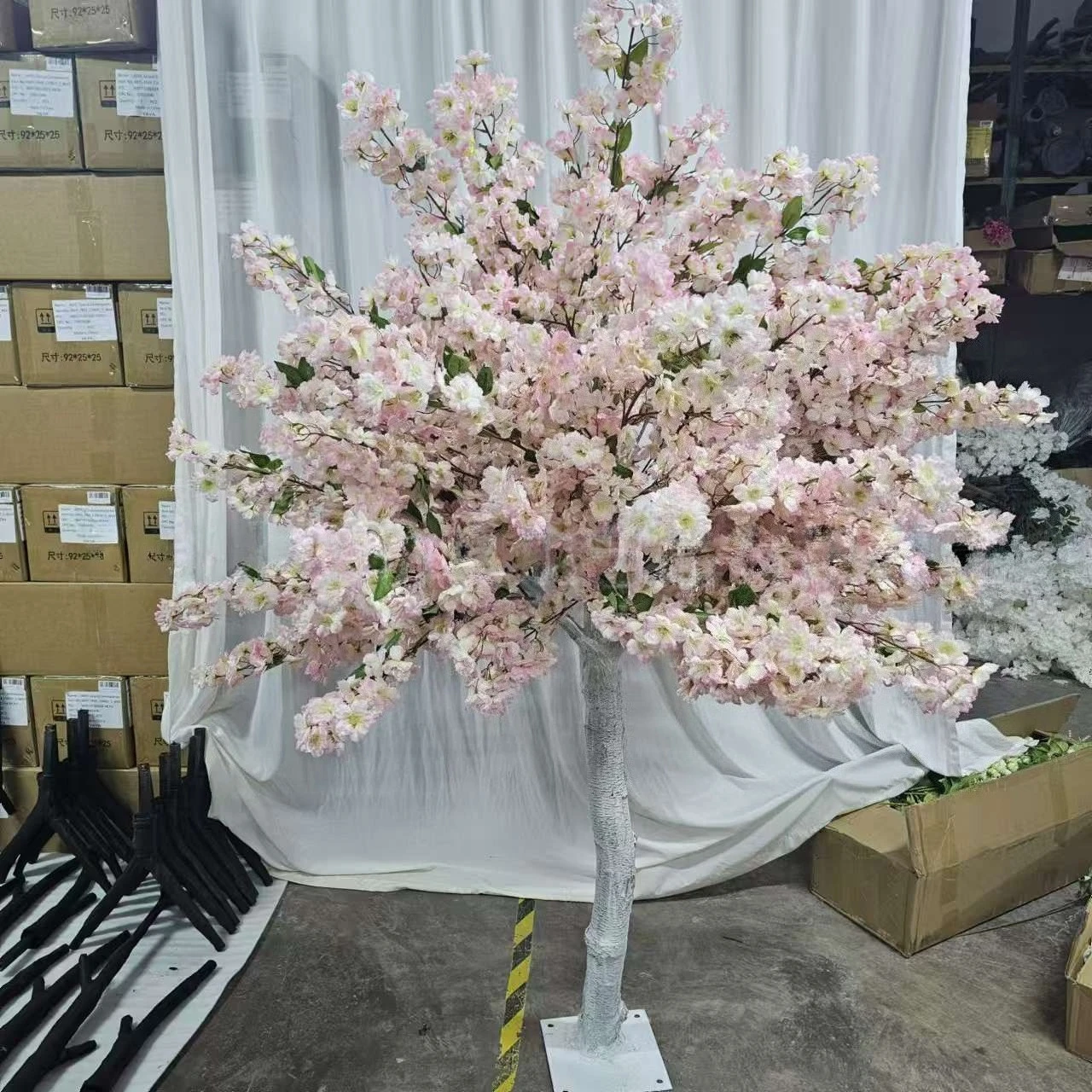 شجرة زهر الكرز الاصطناعية بطول 1.8 متر، شجرة مزيفة، فندق زفاف كبير، ديكور منزلي، أزهار الكرز الوردي والأبيض