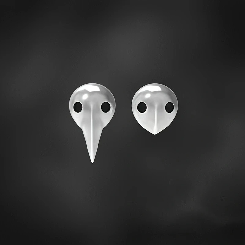 Mini and Compact Earrings, Unique Avant-garde and Futuristic Earrings Irregular Shaped Bird Bone Shaped Earrings Accessories