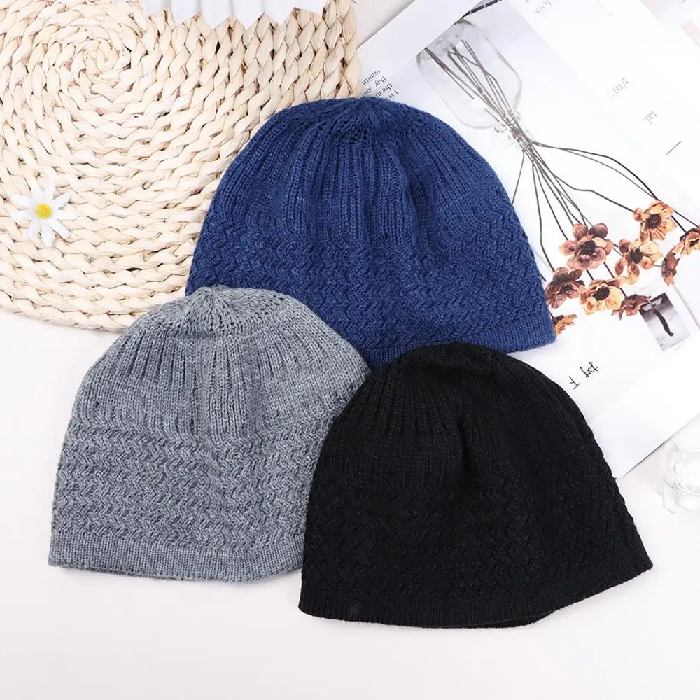 New Winter Knitted Hat Men Prayer Muslim Cap Skull Cap Beanies Cap Mosque Hats Muslim Cap