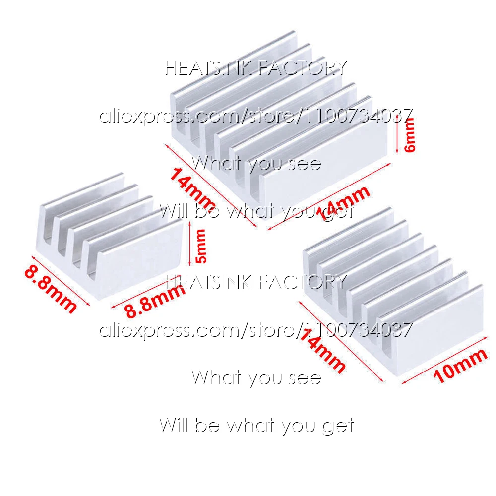 3pcs oneset DIY Aluminum Heatsink Kit With Thermal Adhesive Tape Copper Heatsinks With Pad Apply for Orange Pi 3B