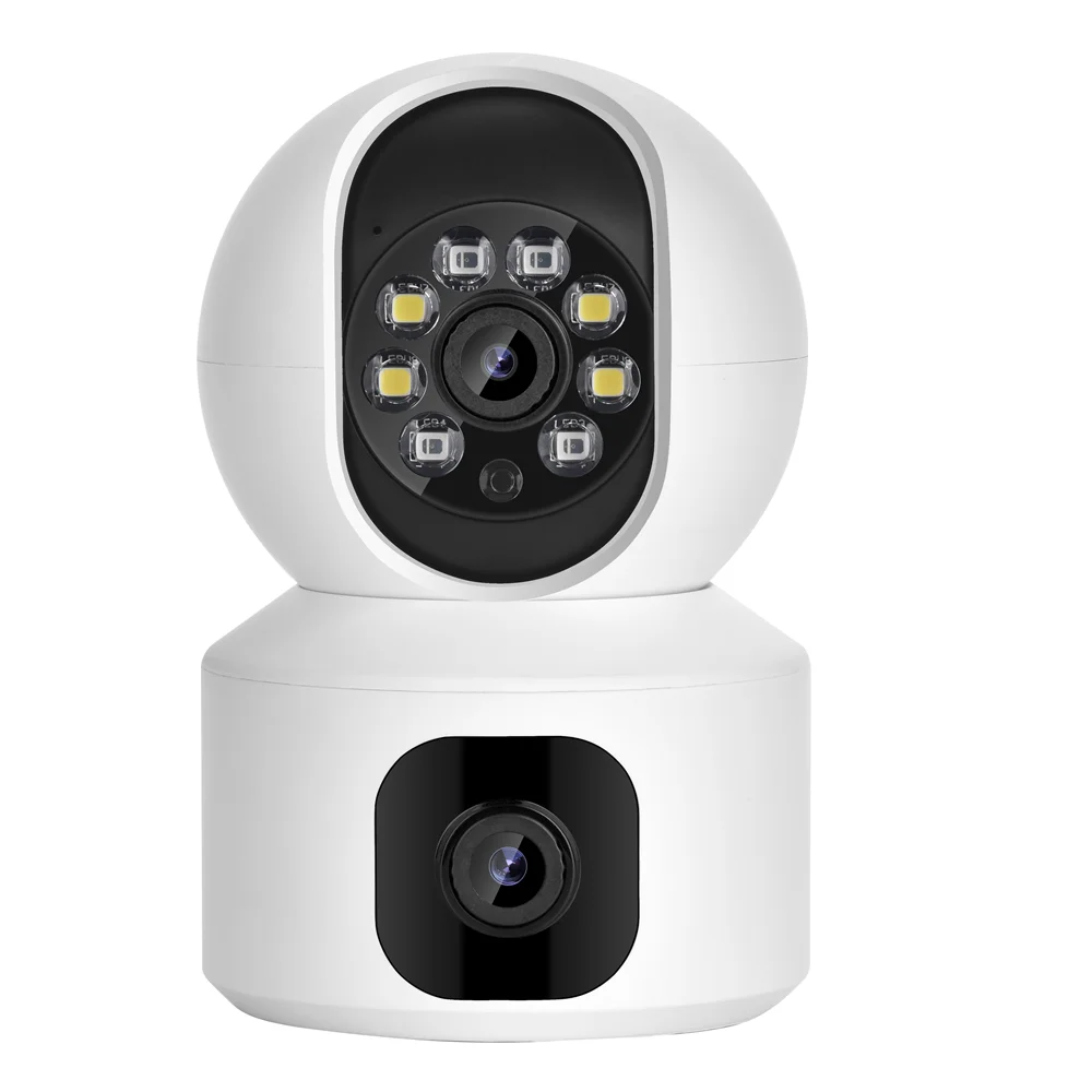 6MP Dual Lens ICSee MINI WIFI Camera Dual Screen Two Ways Audio Security Protection Wireless Smart Home Indoor Camera