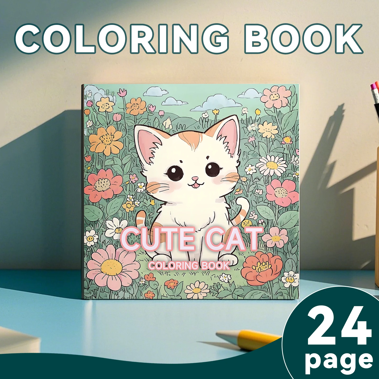 Cute Cat Coloring Book for Adults Teens Featuring Adorable Creatures in Cozy Hygge Moments for Relaxation Gift