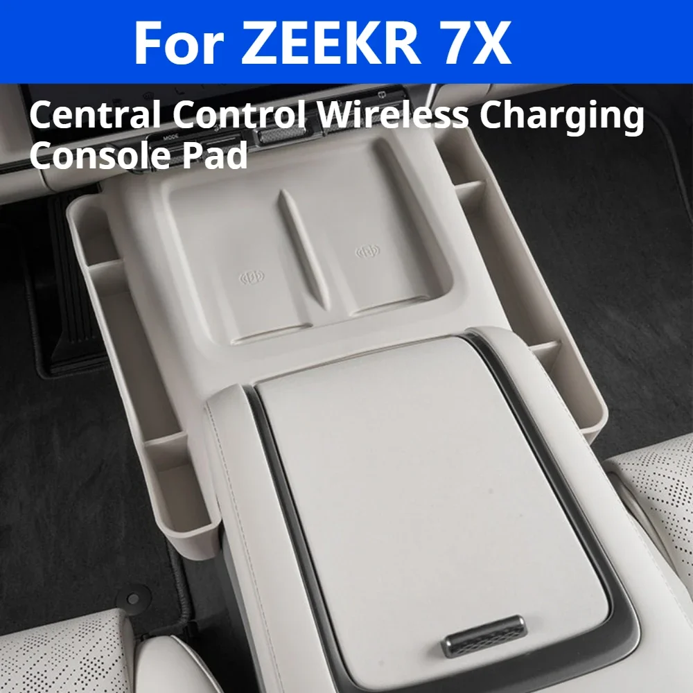 For ZEEKR 7X Wireless Charging Silicone Mat, Center Console Anti-slip Pad & Cup Mat, Car Interior Decor Accessories