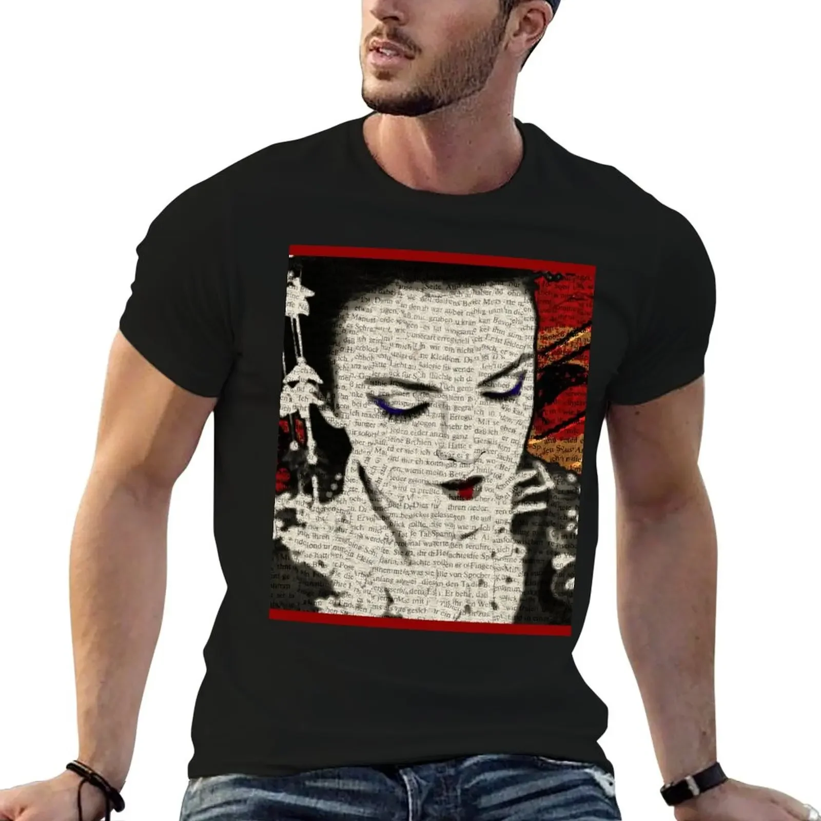 Japanese Warrior Geisha portrait T-Shirt oversized shirts graphic tee tees street wear Short sleeve tee men