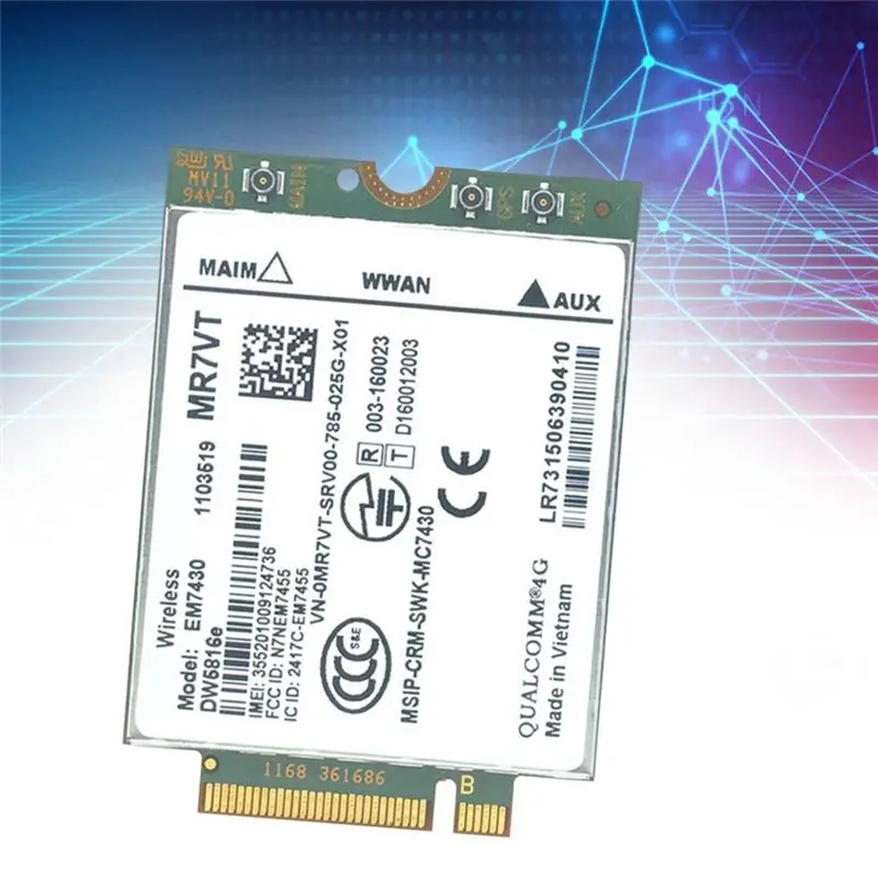 N35R-M2 Iot For Dell Latitude/Precision Laptop EM7430 WWAN Card+ 3X Antenna Dw5816e CAT6 TEL 4G Module With WWAN To USB Adapter
