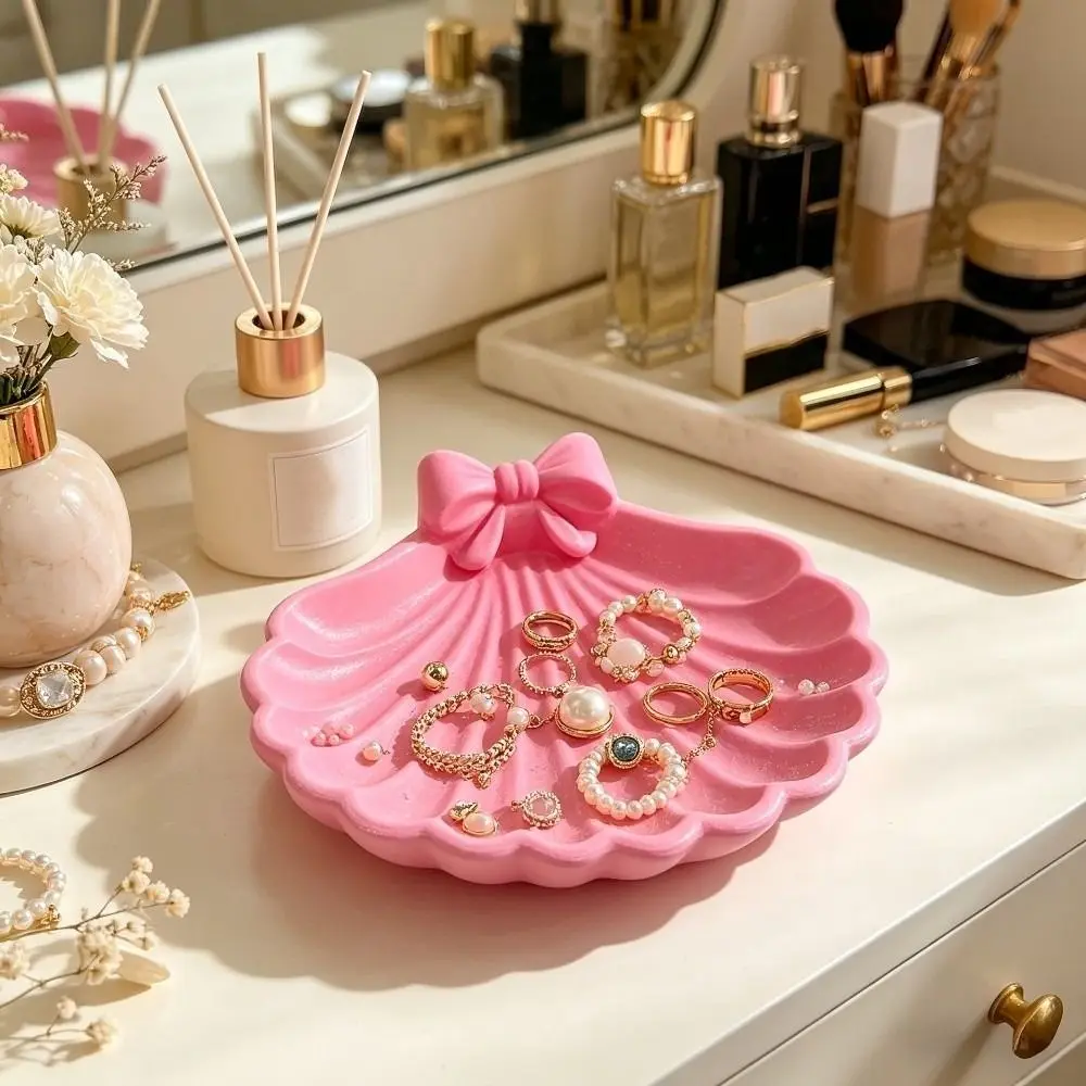 3D Printed 3D Printed Bow Storage Box Bowknot Love Heart Shell Shape Trinket Dish Ring Holder Desktop Organizer Plastic