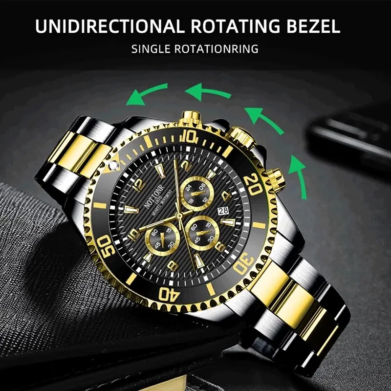 Fashion Mens Watches for Men Sports Waterproof Stainless Steel Quartz Wristwatch Man Business Watch Luminous Clock Montre Homme