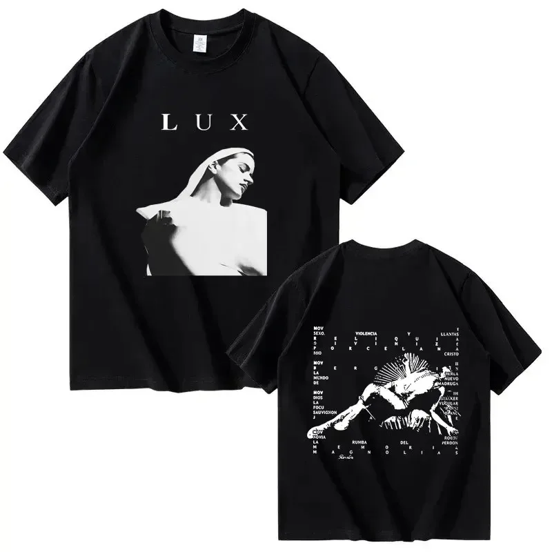 Rosalía LUX camiseta Rosalia Berghain nuevo álbum gráfico gran oferta hombres de gran tamaño mujeres manga corta acogedor Tops ropa gótica masculina