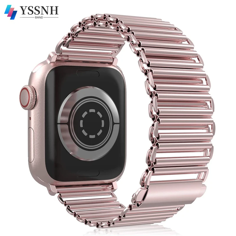 Stainless Steel Watch Strap for Apple Watch 41mm 40mm 44mm 45mm 49mm,Dressy Chain Metal Band for iWatch Series SE 8/7/6/5/4/3