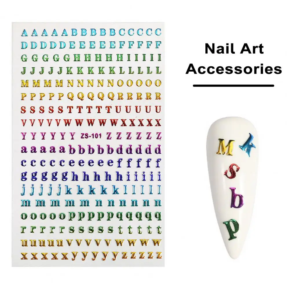 Photo Frame Decorations High-quality 3d Nail Art Stickers Alphabet Manicure Decals with Excellent Stickiness Anti-slip Features