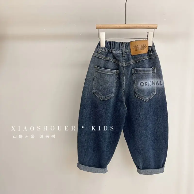 Boys spring and autumn jeans new style of foreign fashion children casual fashion gradient denim pants for 2 3 4 5 6 7 8 years