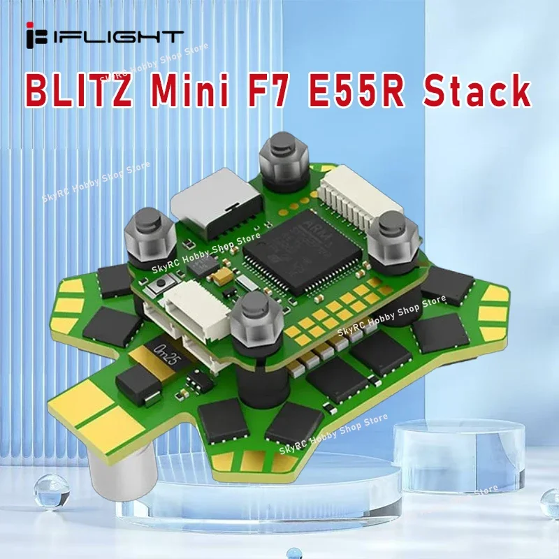 iFlight BLITZ Mini F7 E55R Stack,F7 V1.2 Flight Controller+E55R 4-IN-1 ESC,2-6S, Low Electrical Noise, FPV DIY Replacement Parts
