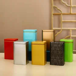 1pc Tea Packaging Cans General Square Cans Dahongpao Green Tea Loose Tea Packaging Boxes Tinplate Empty Cans