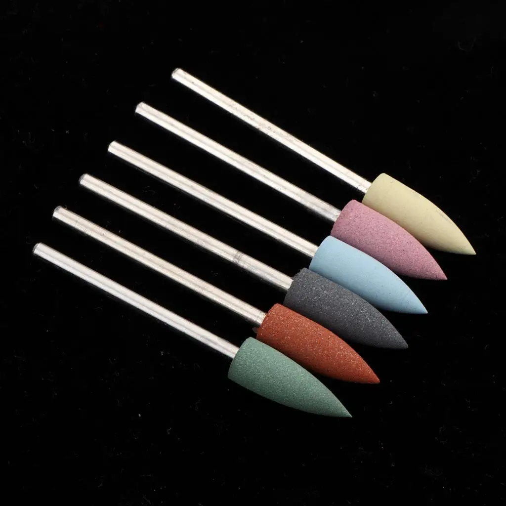 6 Pieces 3/32 Inch Nail Drill Bits, Colored for Electric Manicure Pedicure