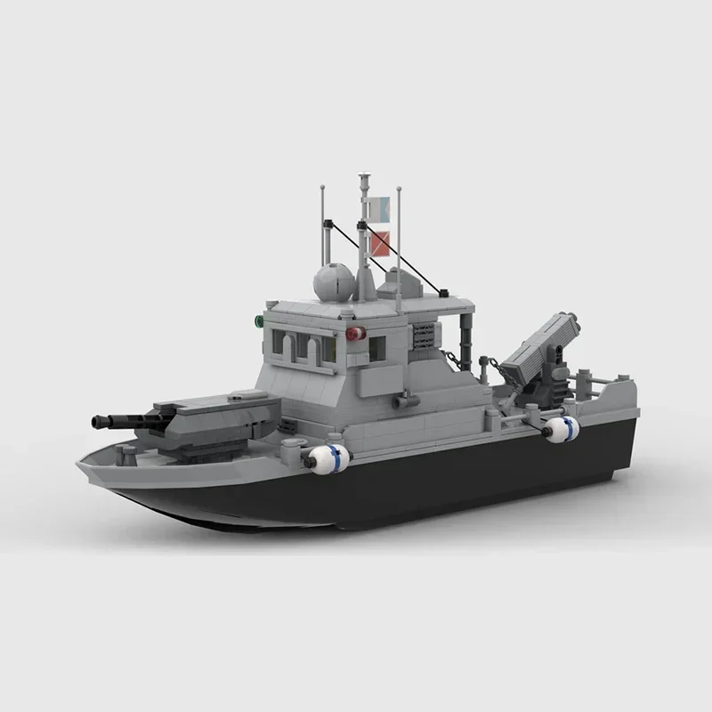 Moc Building Blocks Military Model Coastal Protection Ship Technical Bricks DIY Assembly Famous Toys For Childr Holiday Gifts