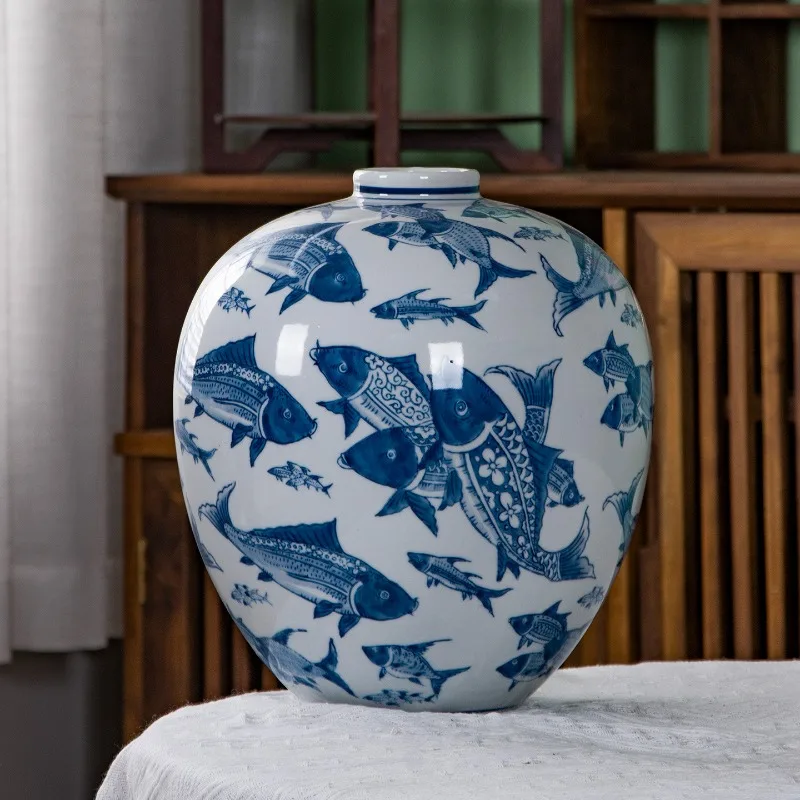 Yuqu Ceramic Flower New Chinese Ceramic Decorative Ornament Hydroponic High Temperature Ceramic Living Room