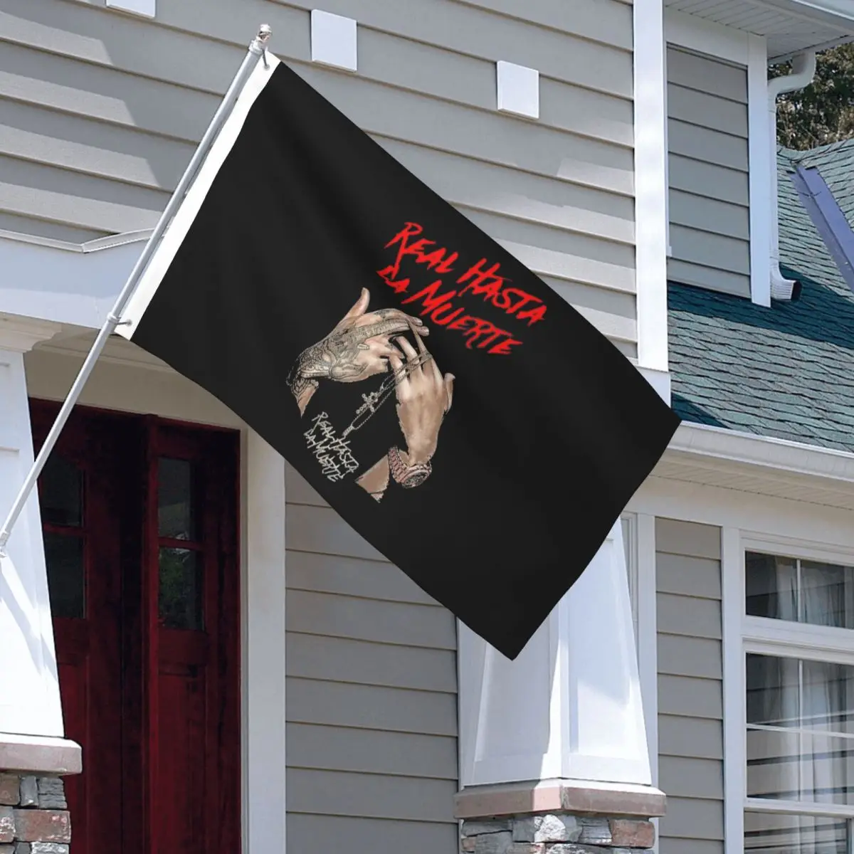 Anuel AA Real Hasta La Muerte Flag Outdoor Banner All Weather Decoration Double Sided 2x3 3x5 4x6 FT Flags