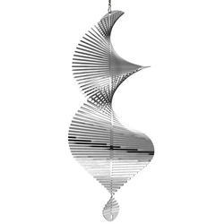 3D Rotating Wind Chimes Flip Spiral Pendant Patio Wind Spinner Bell For Home Garden Hanging Decoration Bird Reflectors