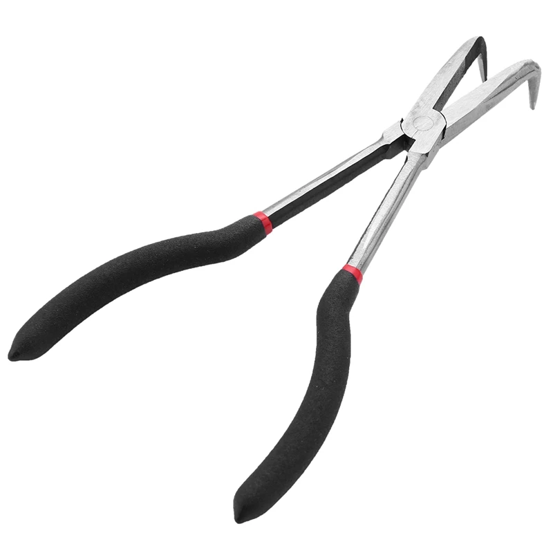 6Pcs Multifunctional Steel 11 Inch Long Needle Nose Pliers Curved Nose Pliers Auto Repair Tools