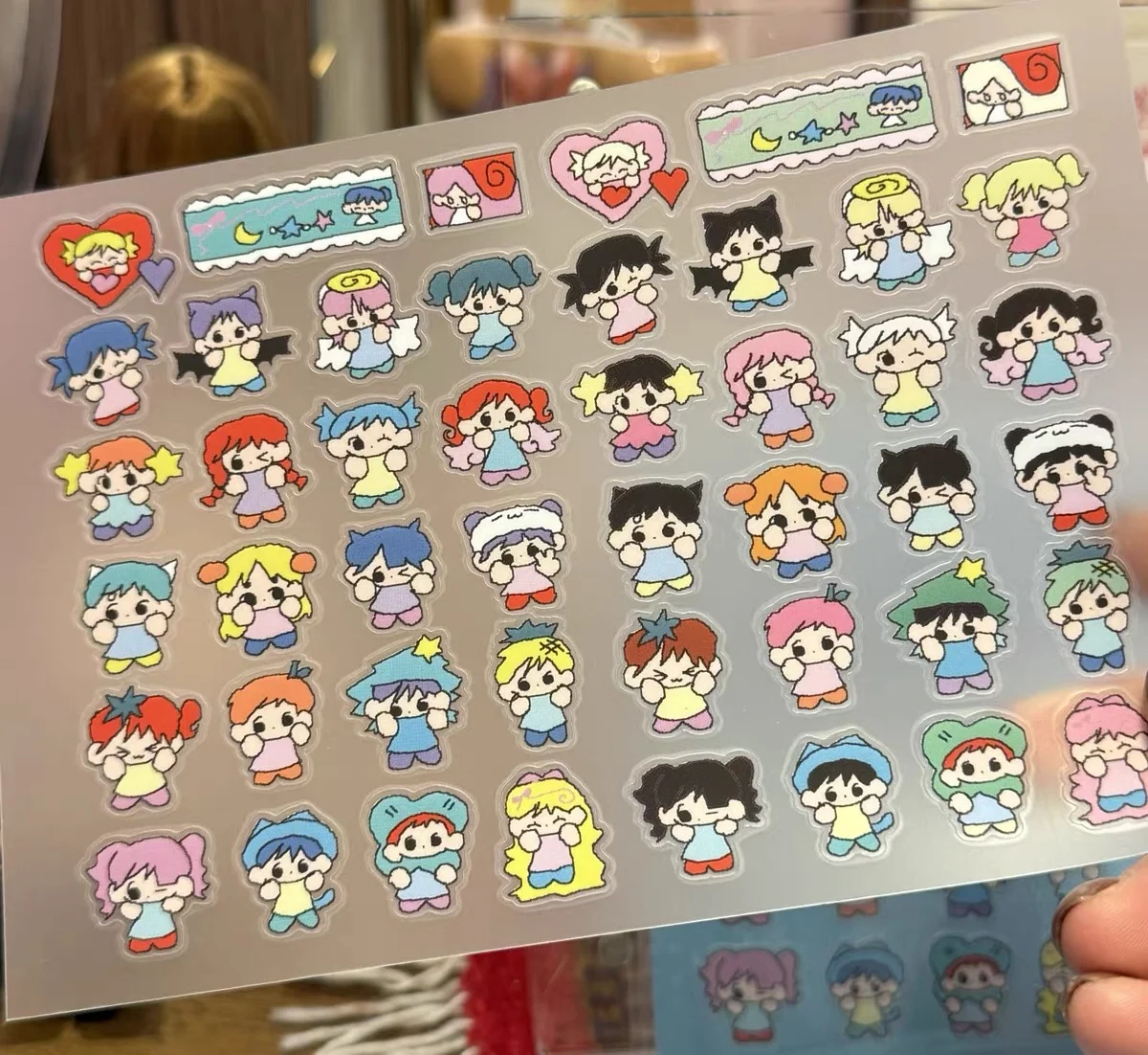 Cartoon cute girls and boys design decorative dairy sticker