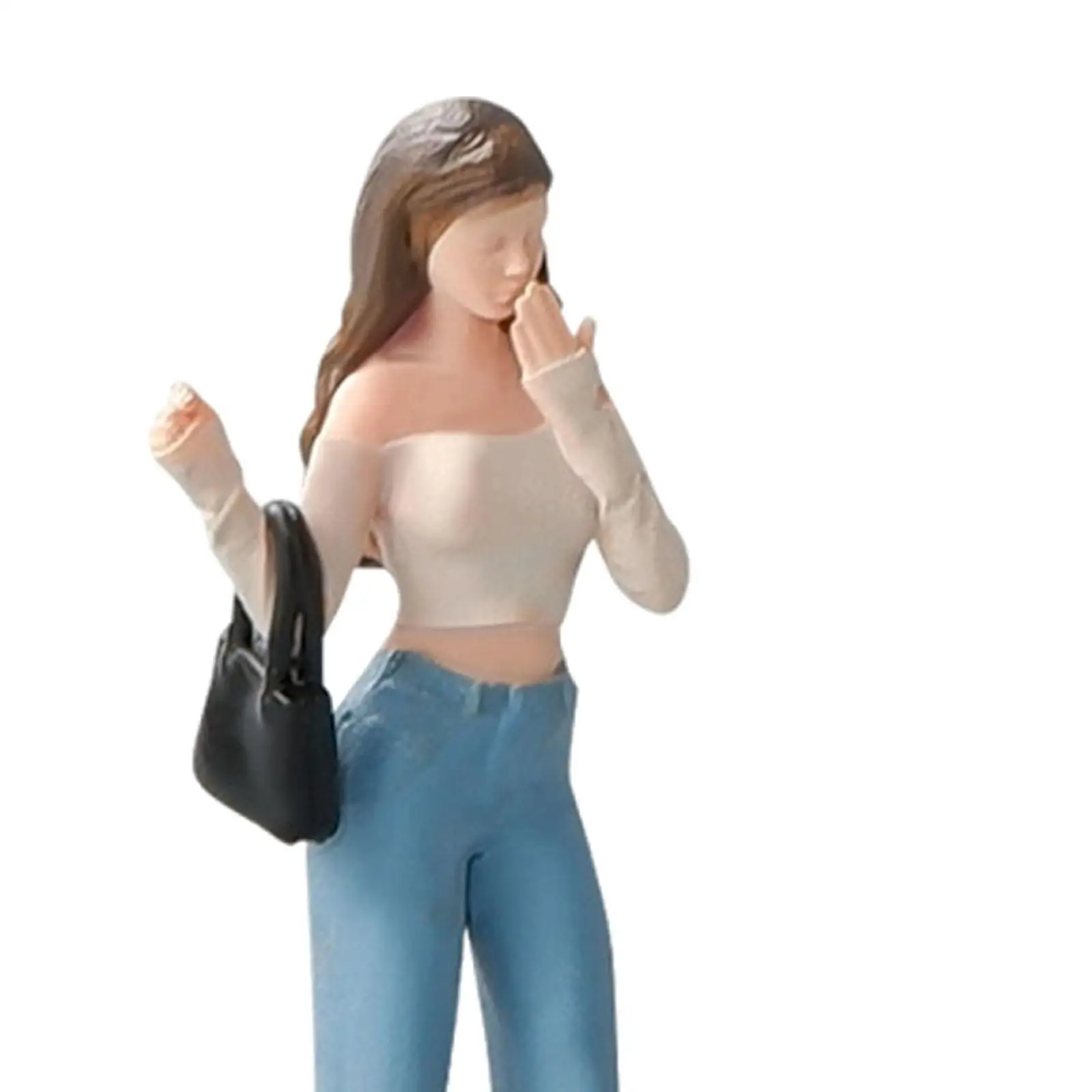 Miniatura People Model Figure, Girl Pose Scene, Resin Figures, 1:64