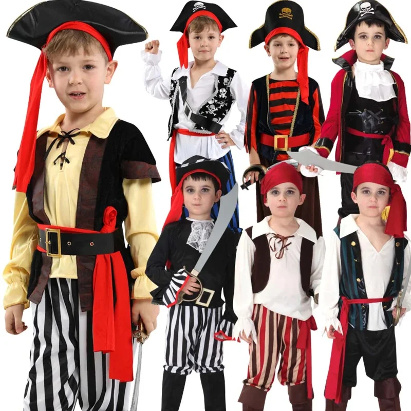 Kids Halloween Pirate Costumes Cosplay Fantasia Infantil Clothing for Birthday Carnival Party Dress