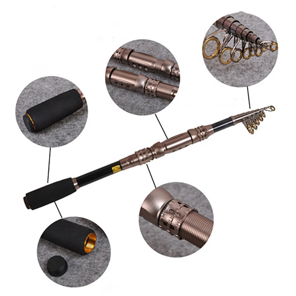

1.8m Retractable Fishing Pole Telescopic Rod Portable Durable Ergonomic Structure Large Tension Capacity Vintage Decorative Art