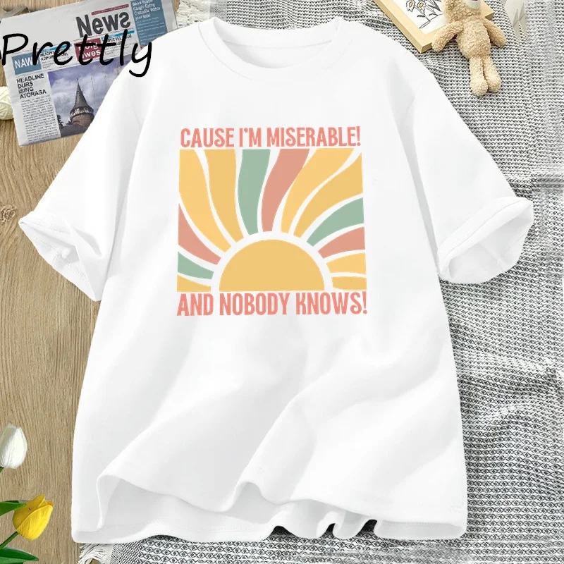 Cause I'm Miserable and Nobody Knows Unisex Tshirt TTPD Album Song Lyrics Tortured Poets Department T-shirt Women Men Summer Tee